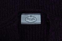 Prada Knit Cardigan Trimmed in Mongolian Lamb
