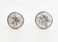 A Pair of Platinum and Diamond Stud Earrings
