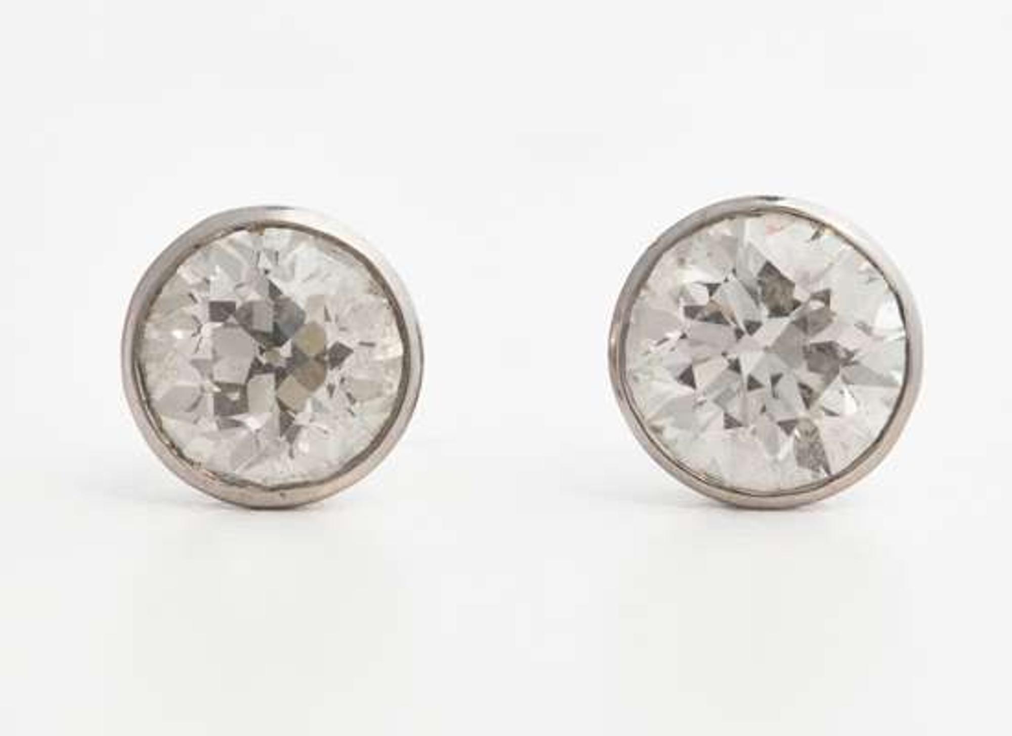 A Pair of Platinum and Diamond Stud Earrings