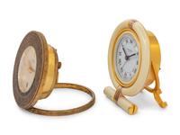 Two Vintage Alarm Clocks by Cartier and Hermès