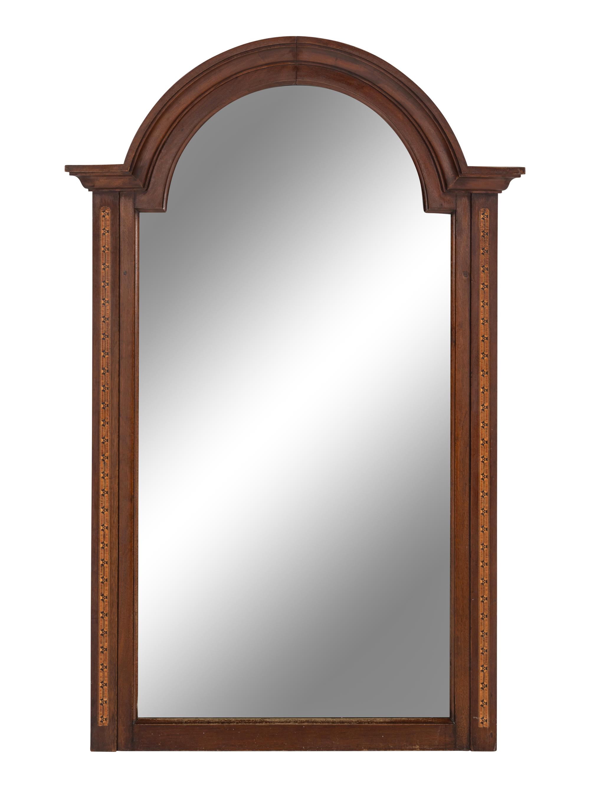 A Mahogany and Marquetry Mirror