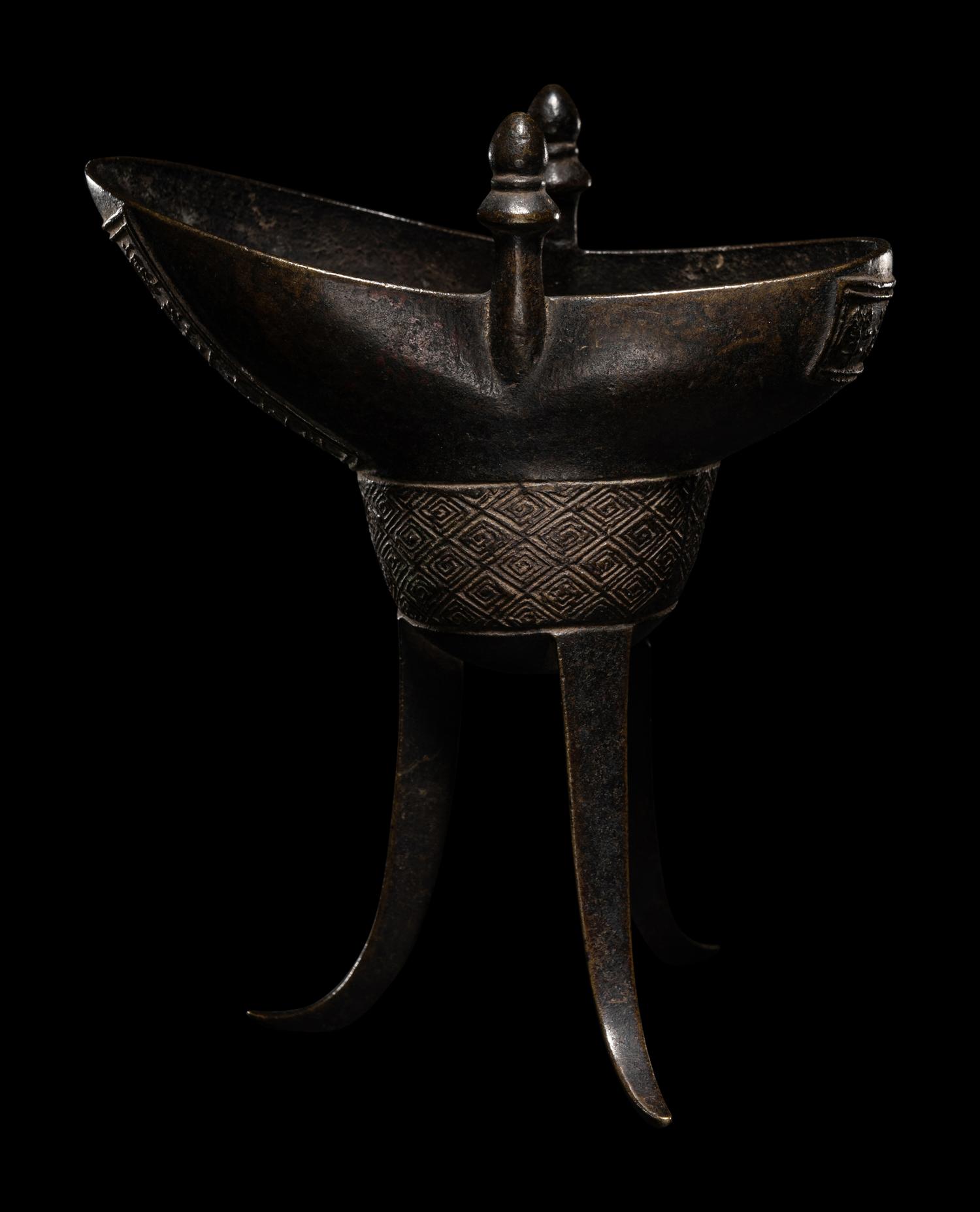 A Chinese Bronze Wine Vessel, Jue