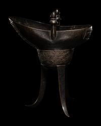 A Chinese Bronze Wine Vessel, Jue
