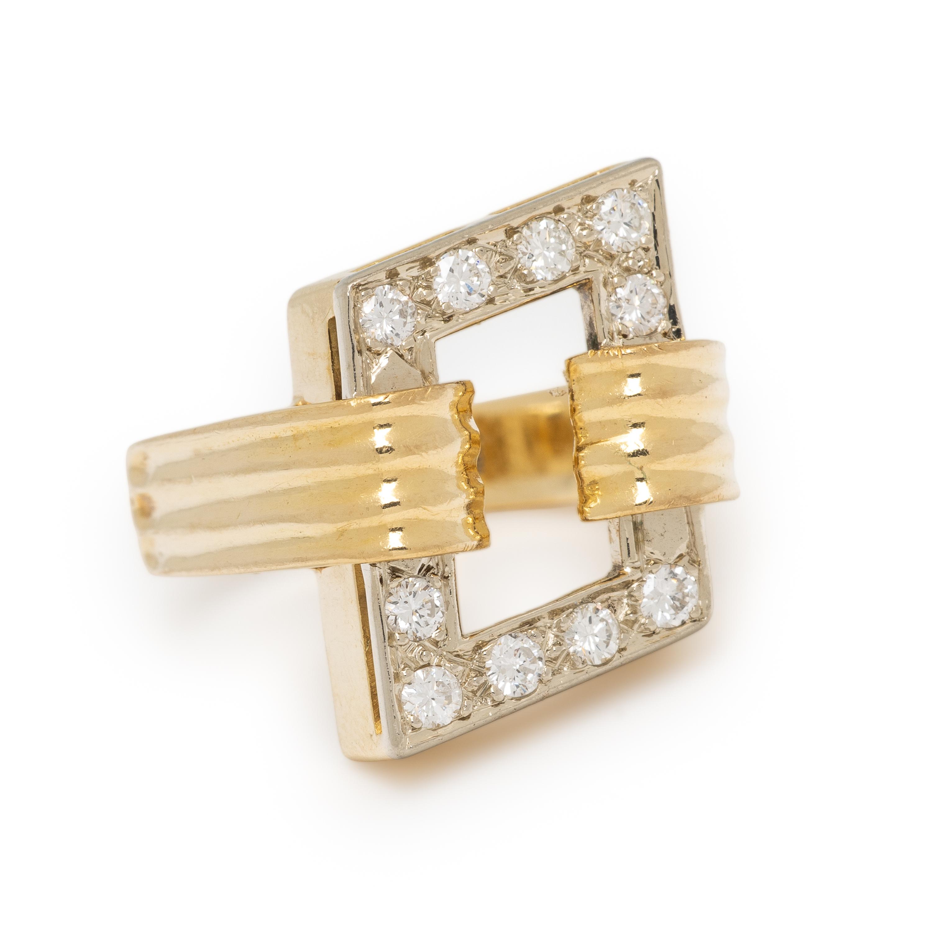 Yellow Gold and Diamond Ring