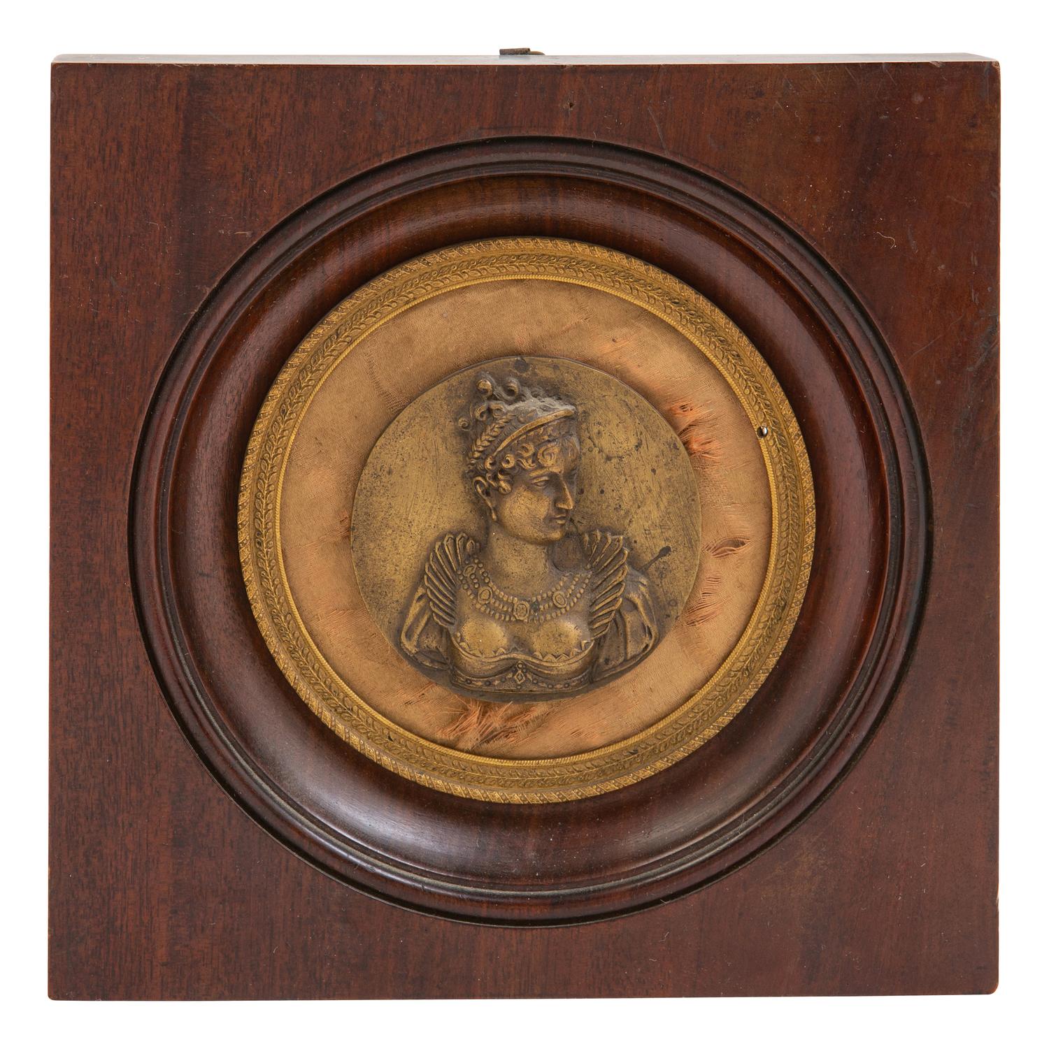 A Continental Bronze Portrait Medallion