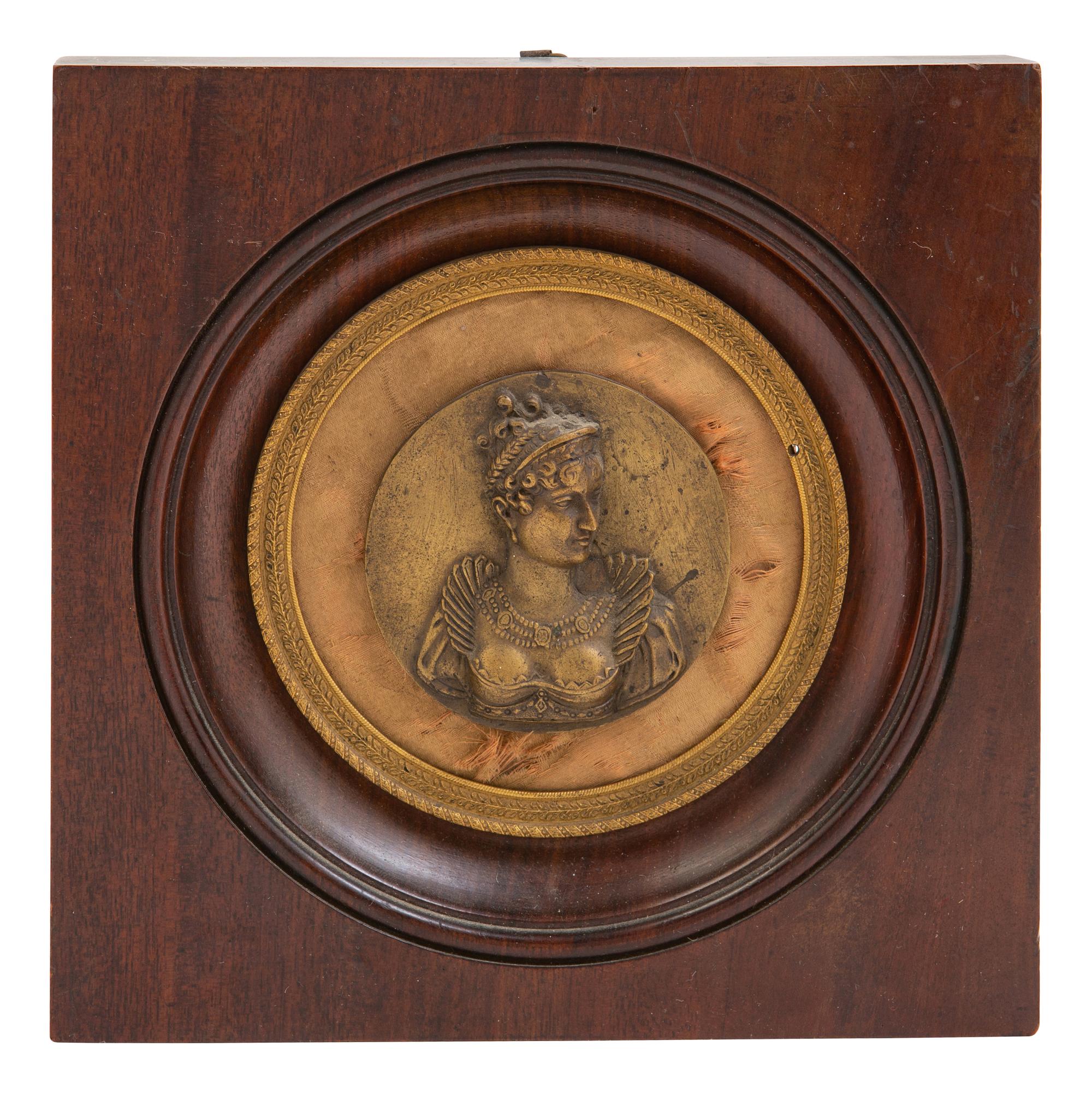 A Continental Bronze Portrait Medallion