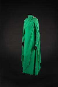 Dress and Shoes,1986. Dress design by Paul Zastupnevitch and made by Western Costume Company in Los Angeles — Worn by Olivia de Havilland for the Cesars in 1986 when she presented a Cesar d’Honneur to Bette Davis.