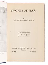 BURROUGHS, Edgar Rice (1875-1950). Swords of Mars. Tarzana: Edgar Rice Burroughs, Inc., 1936.