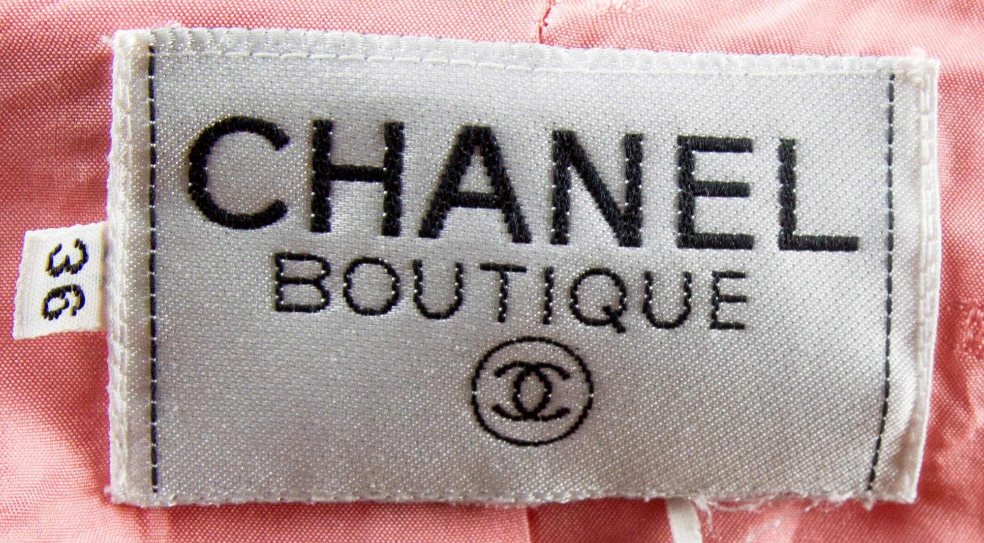 A Chanel Pink Wool Jacket, Size 36.