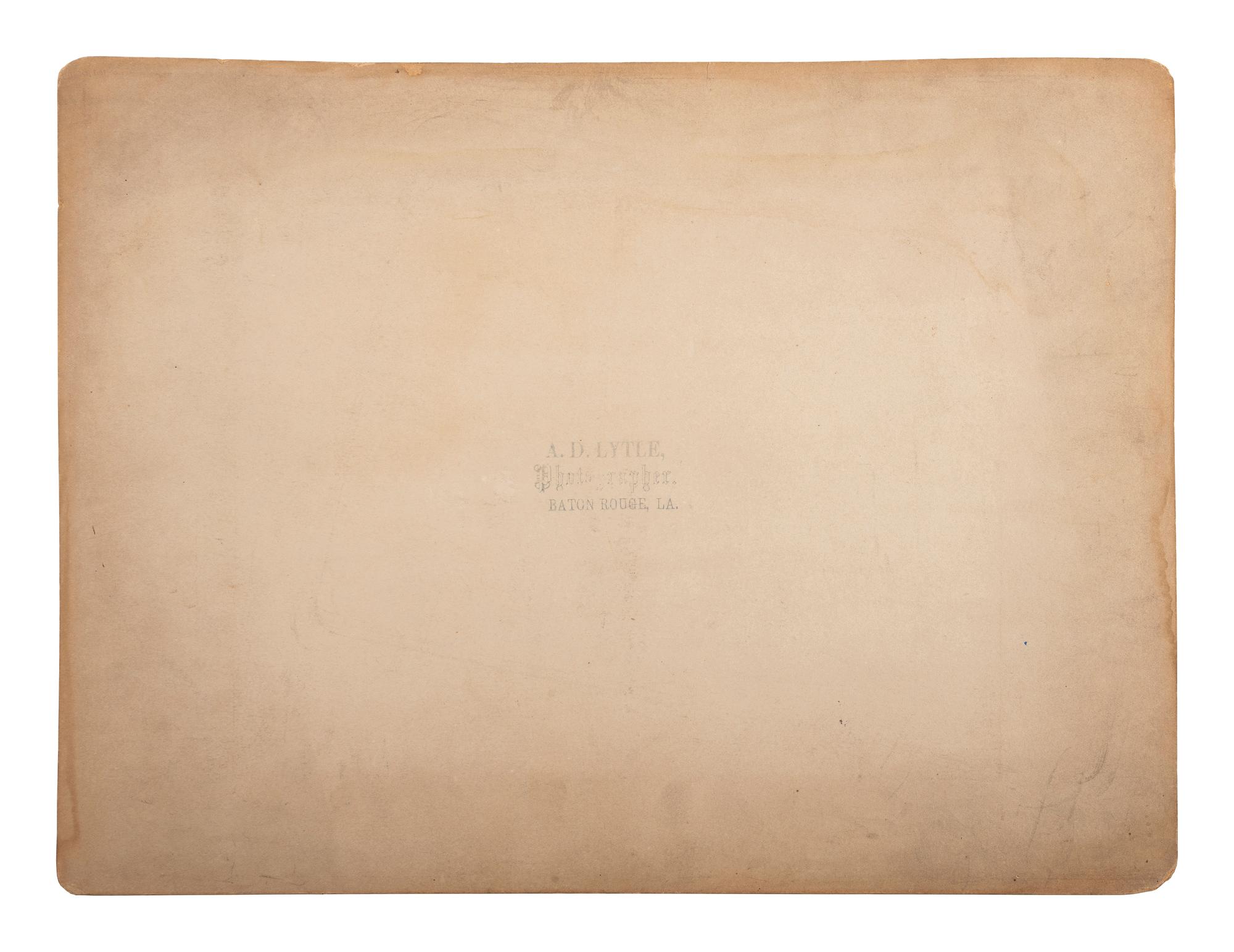 [CIVIL WAR]. LYTLE, Andrew D. (1858-1917), photographer. Albumen photograph of paddle wheeler. Baton Rouge, LA: A.D. Lytle, n.d.