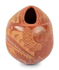Sgraffito Redware Jar