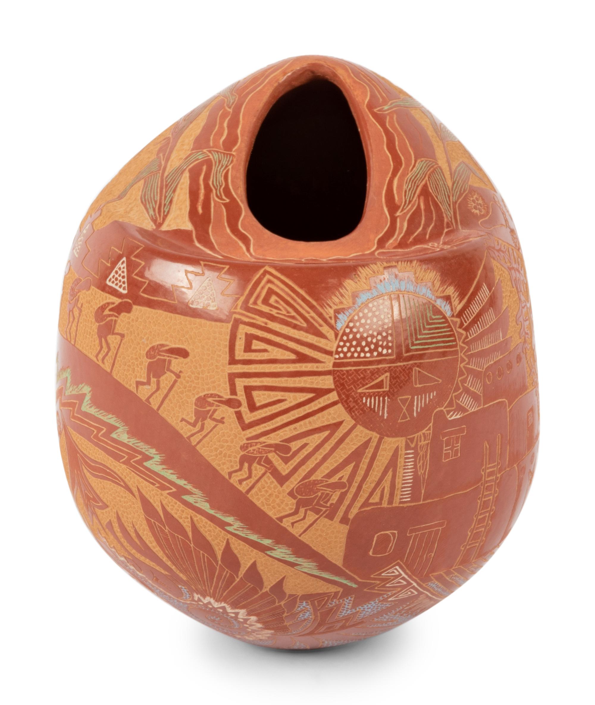 Sgraffito Redware Jar