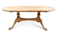An American Pine Work Trestle Table Height 29 x width 64 x depth 39 inches. — 20TH CENTURY