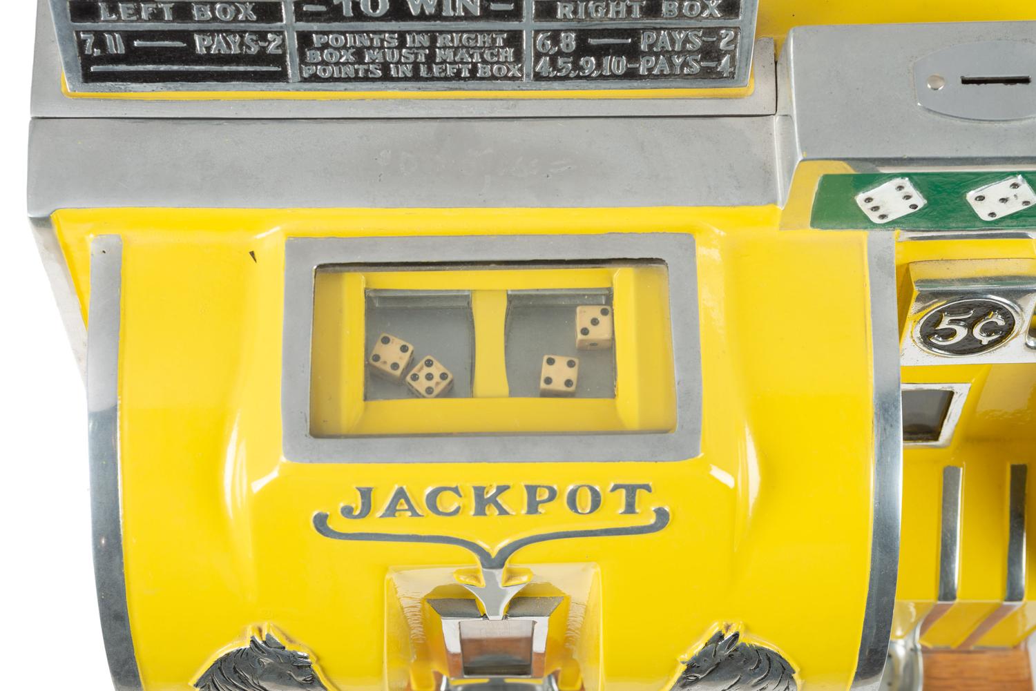 A Buckley Reliance 5-Cent Jackpot Dice Slot Machine