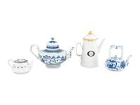 Four Chinese Export Porcelain Covered Ewers