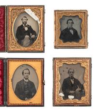 [EARLY PHOTOGRAPHY]. 32 ambrotypes and tintypes of men of varying ages.