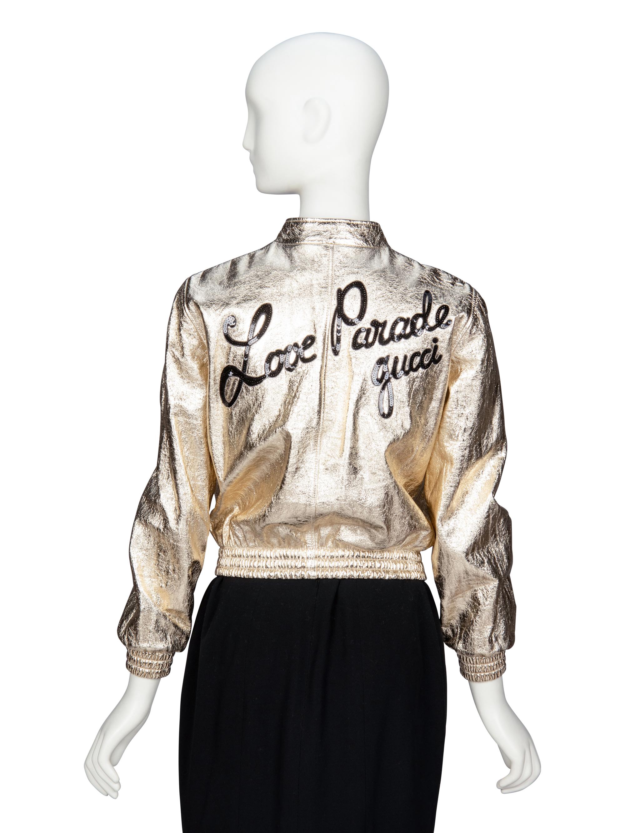 GUCCI, GOLD LEATHER "LOVE PARADE" JACKET