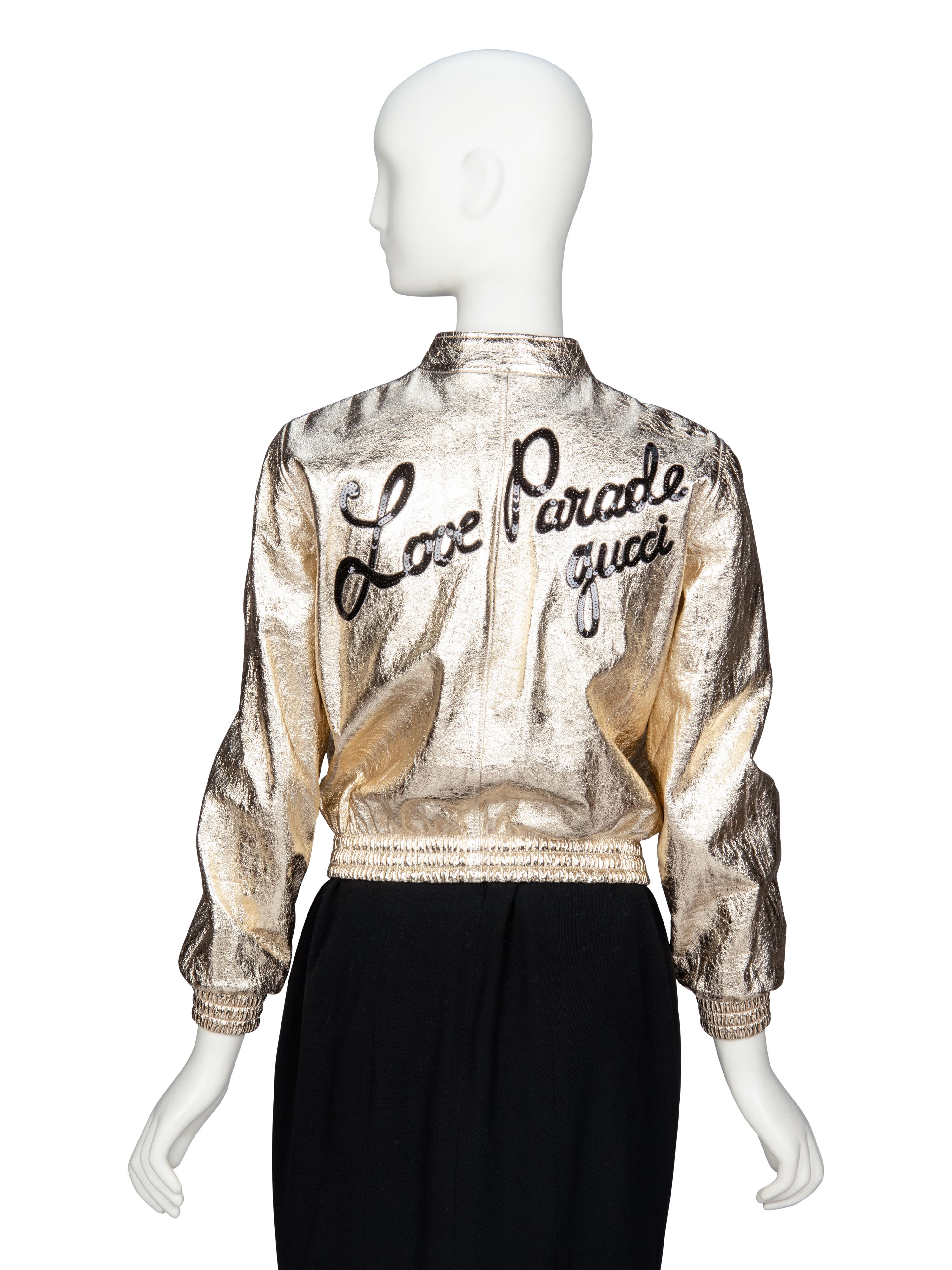 GUCCI, GOLD LEATHER "LOVE PARADE" JACKET