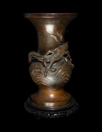 A Japanese Parcel Gilt Bronze Vase