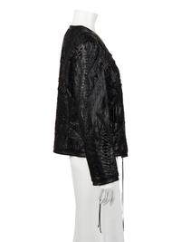 Ralph Rucci Cut and Embroidered Leather Jacket