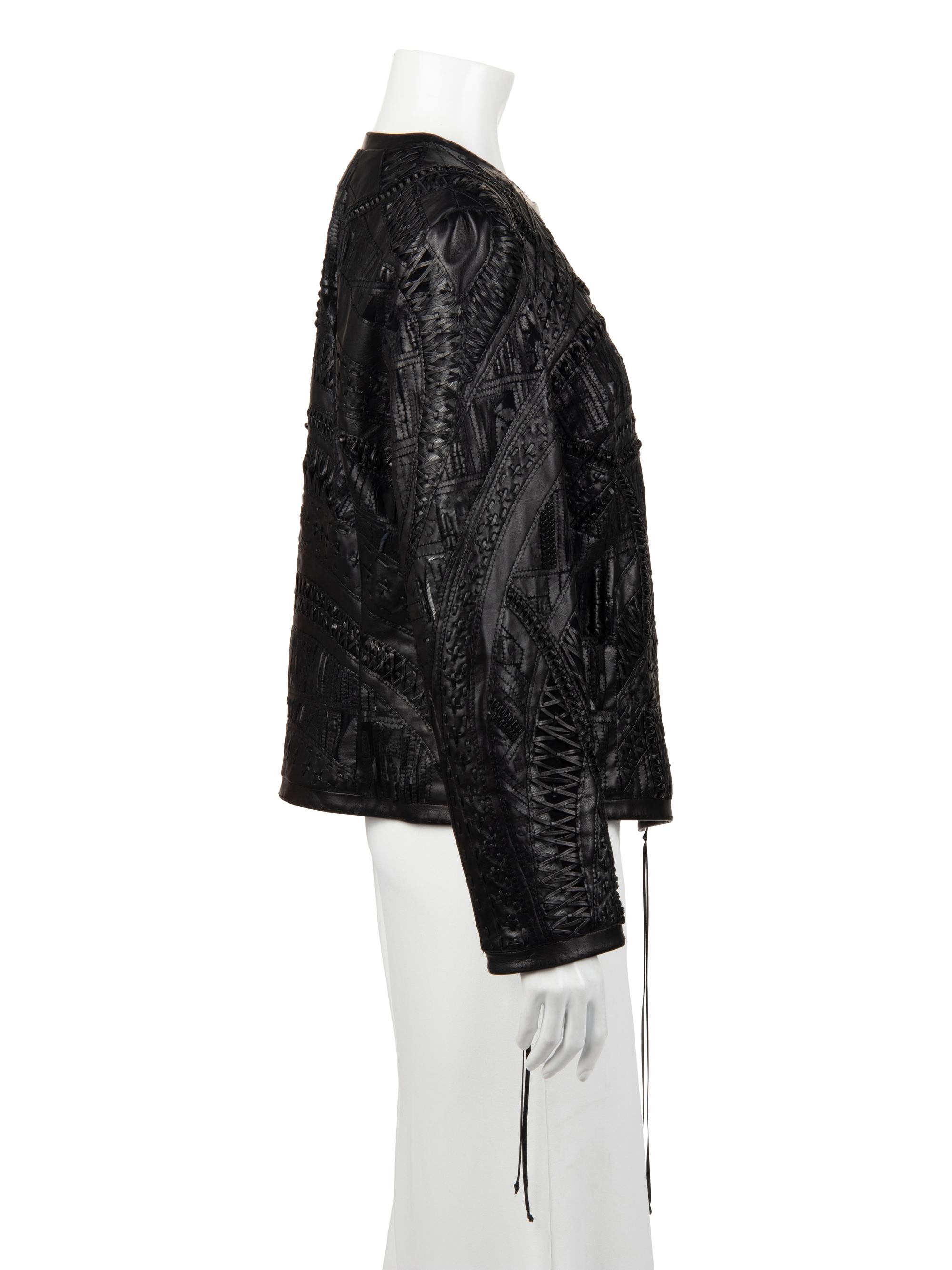 Ralph Rucci Cut and Embroidered Leather Jacket