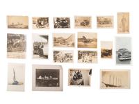 [Early Photography] Large group of photographs and other ephemera related to transportation