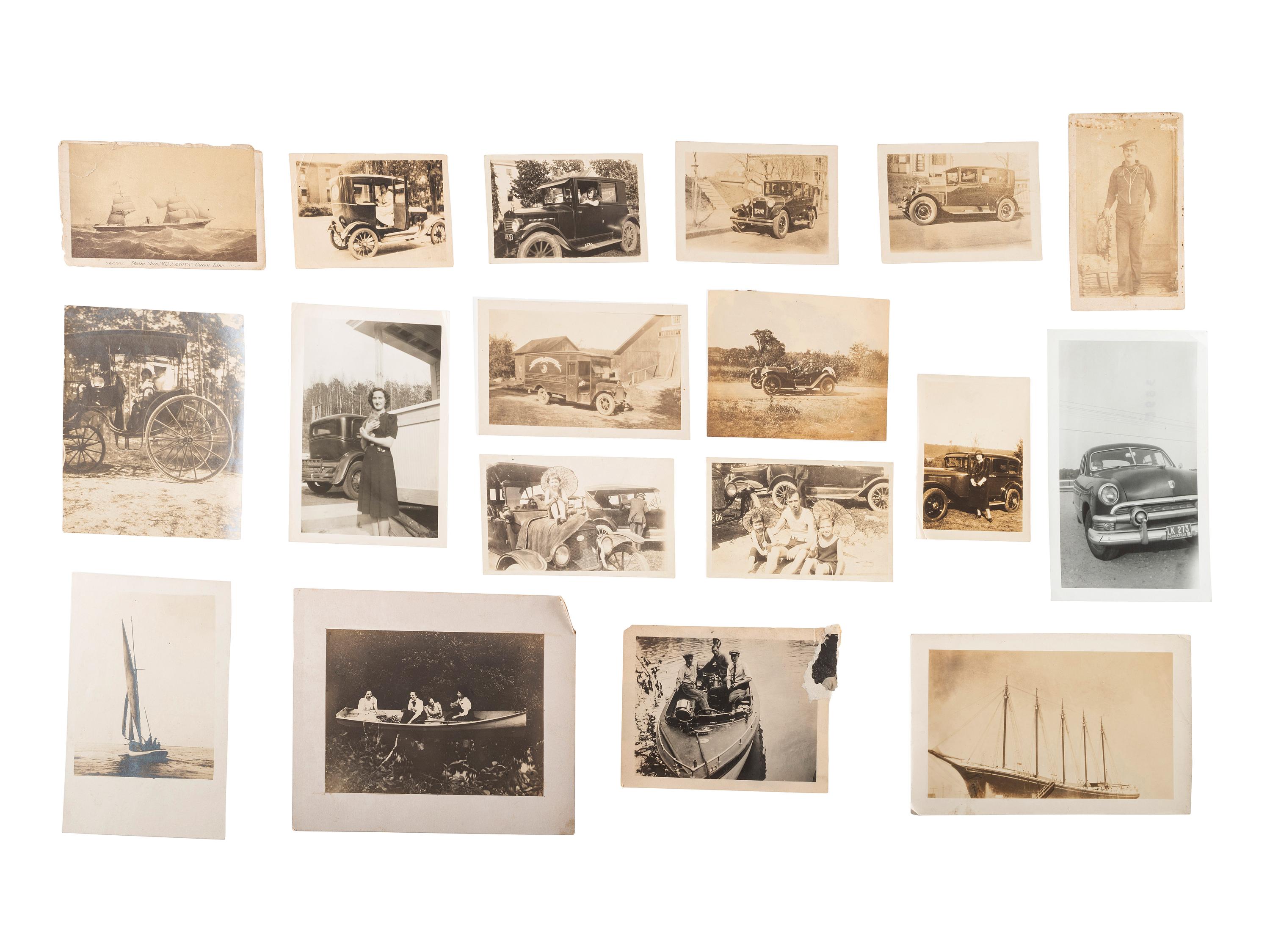 [Early Photography] Large group of photographs and other ephemera related to transportation