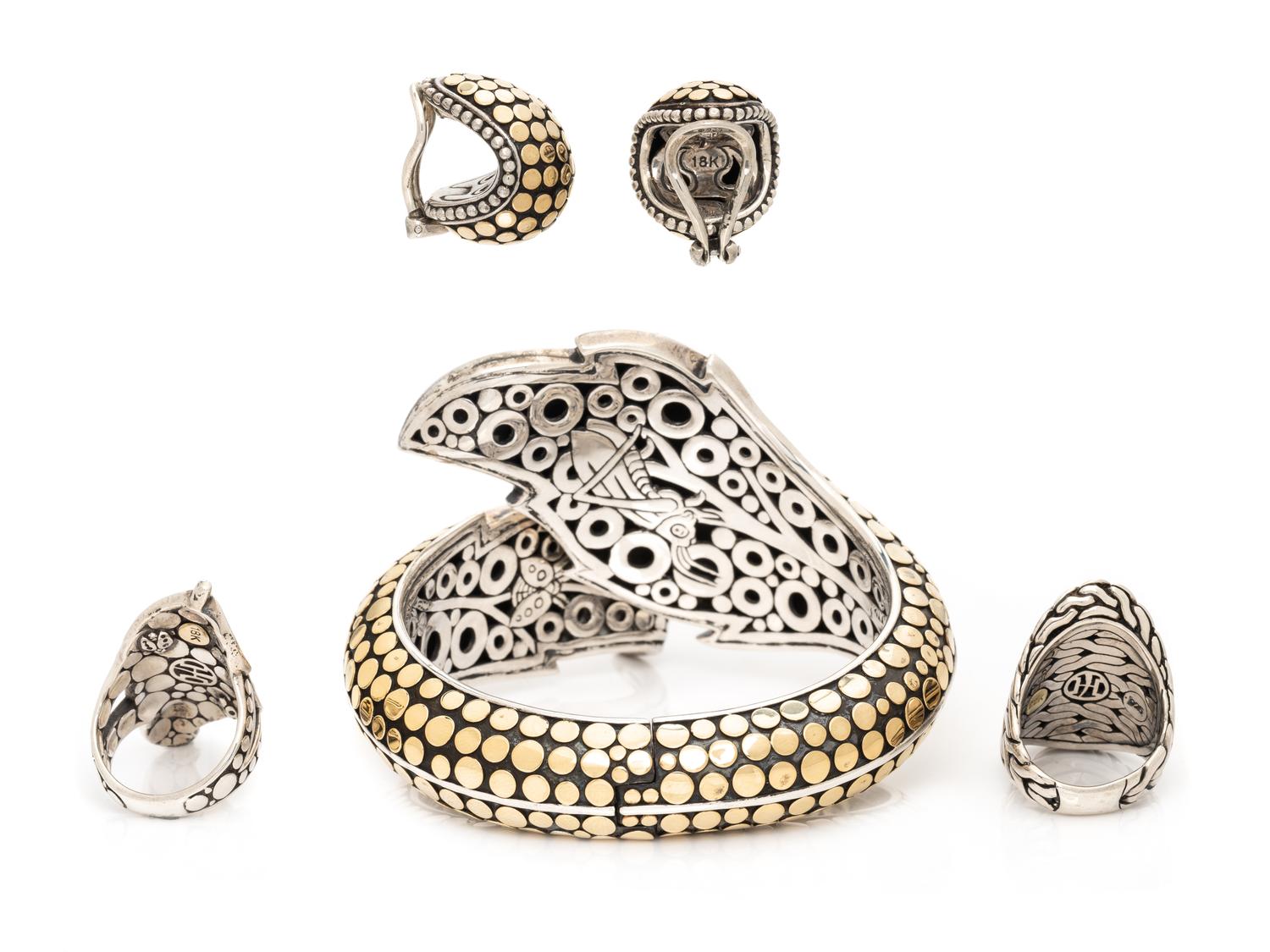 JOHN HARDY, COLLECTION OF SILVER AND GOLD JEWELRY