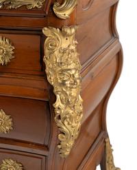A Louis XV Style Gilt Bronze Mounted Mahogany Slant-Front Bureau