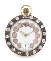 A Continental Guilloche Enamel and Jewel Decorated Table Clock
