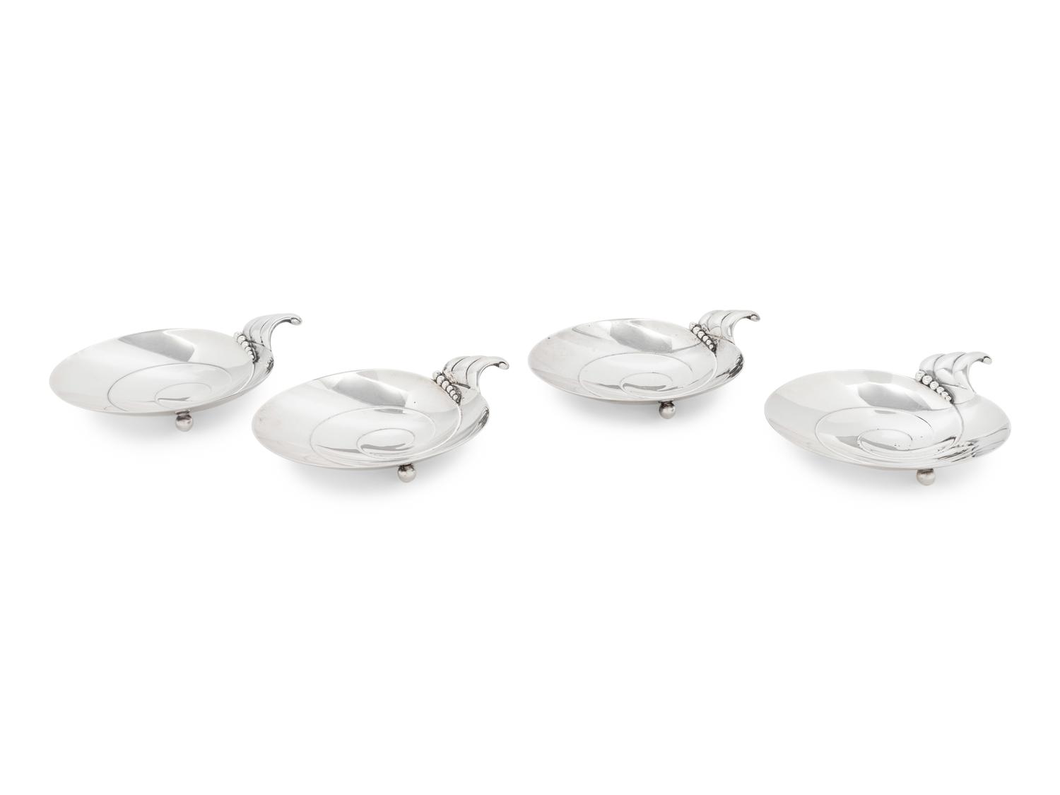 A Set of Four Tiffany and Co. Silver Candy Dishes