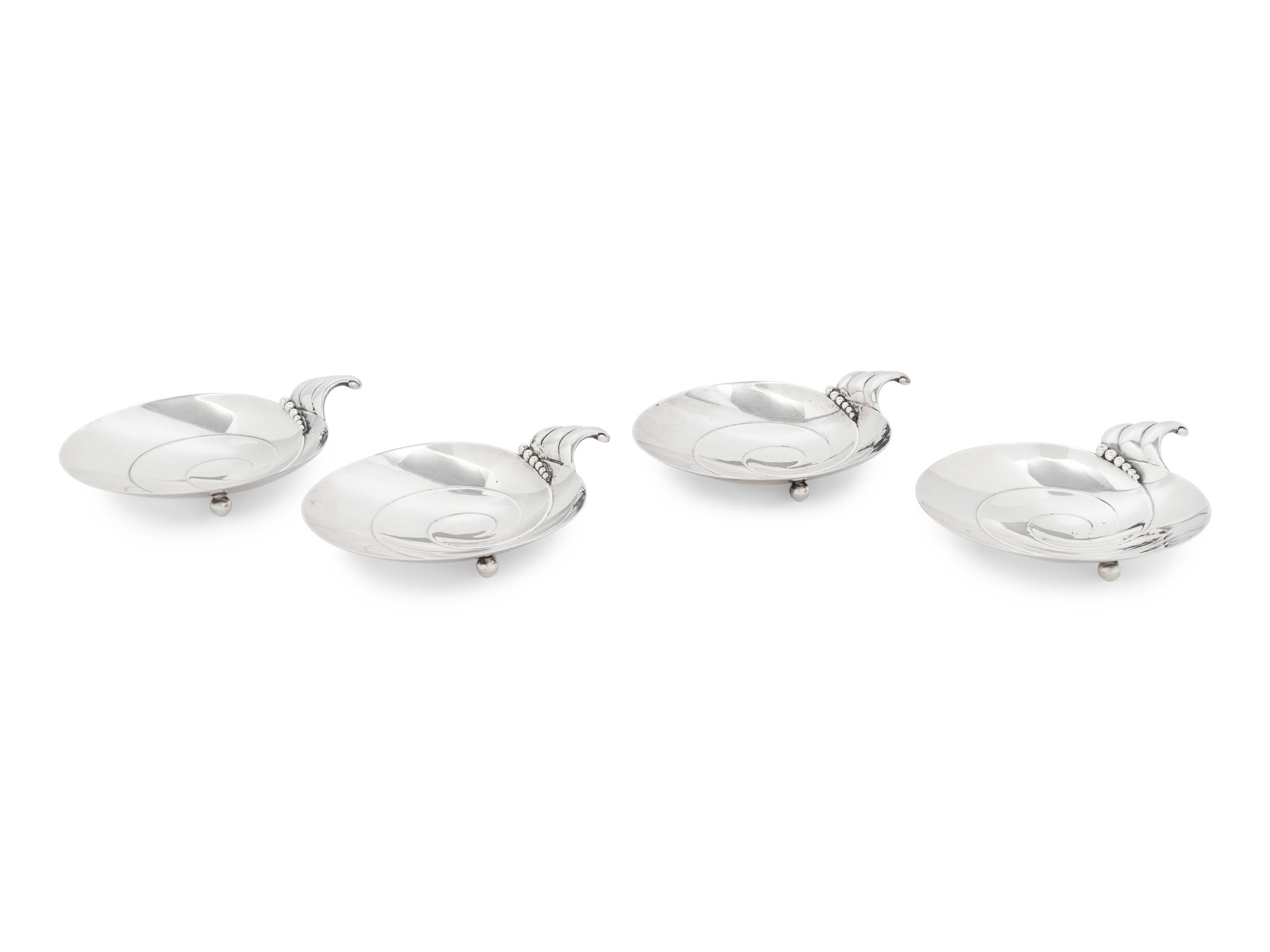 A Set of Four Tiffany and Co. Silver Candy Dishes