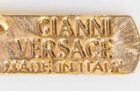 A Gianni Versace Black Rhinestone Medusa Link Belt/Necklace, Length: 29.5"- 34.5".