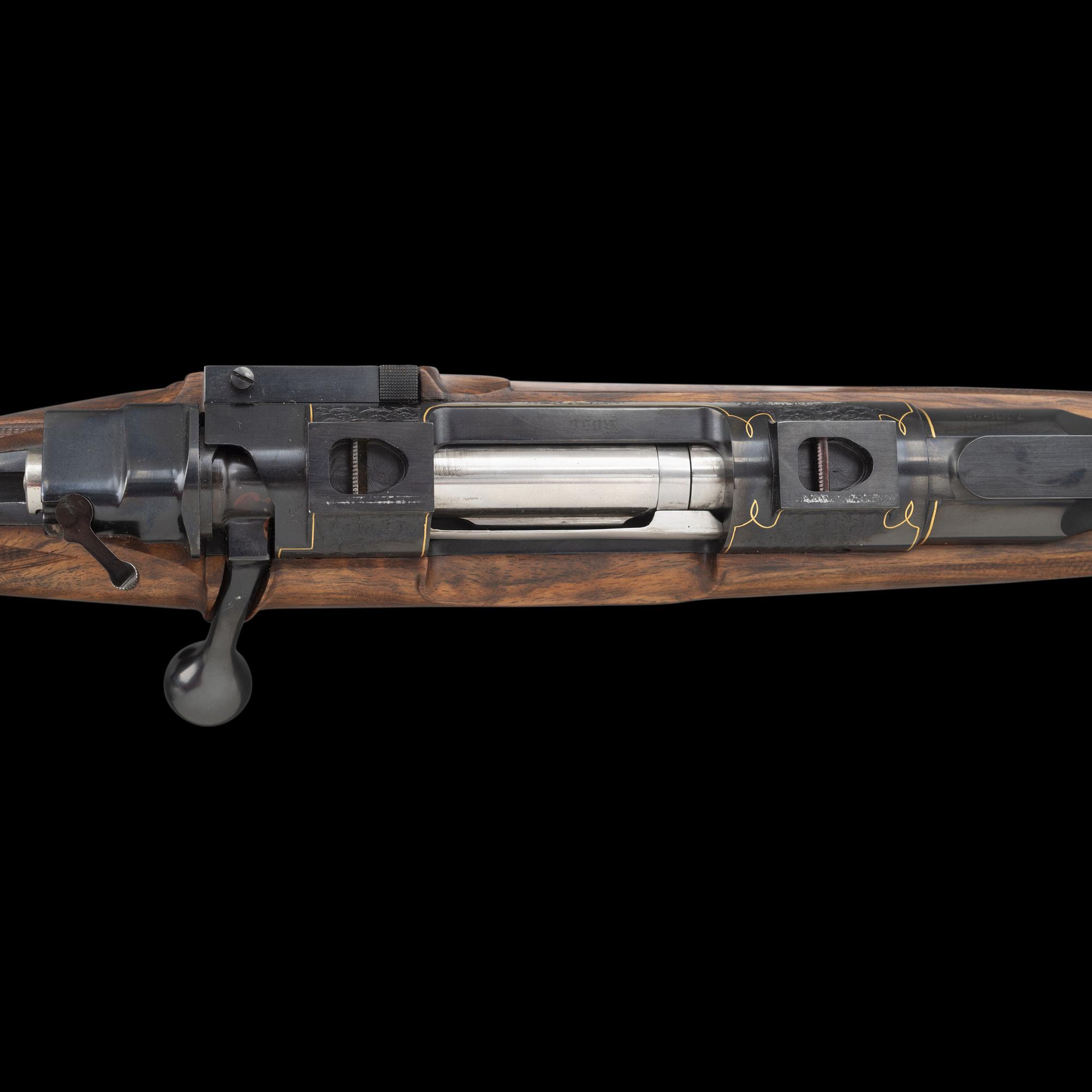 *Full Custom Stephen Heilmann Double Square Bridge Mauser 98 Rifle Engraved by R. Evans with D. Hensley Stock