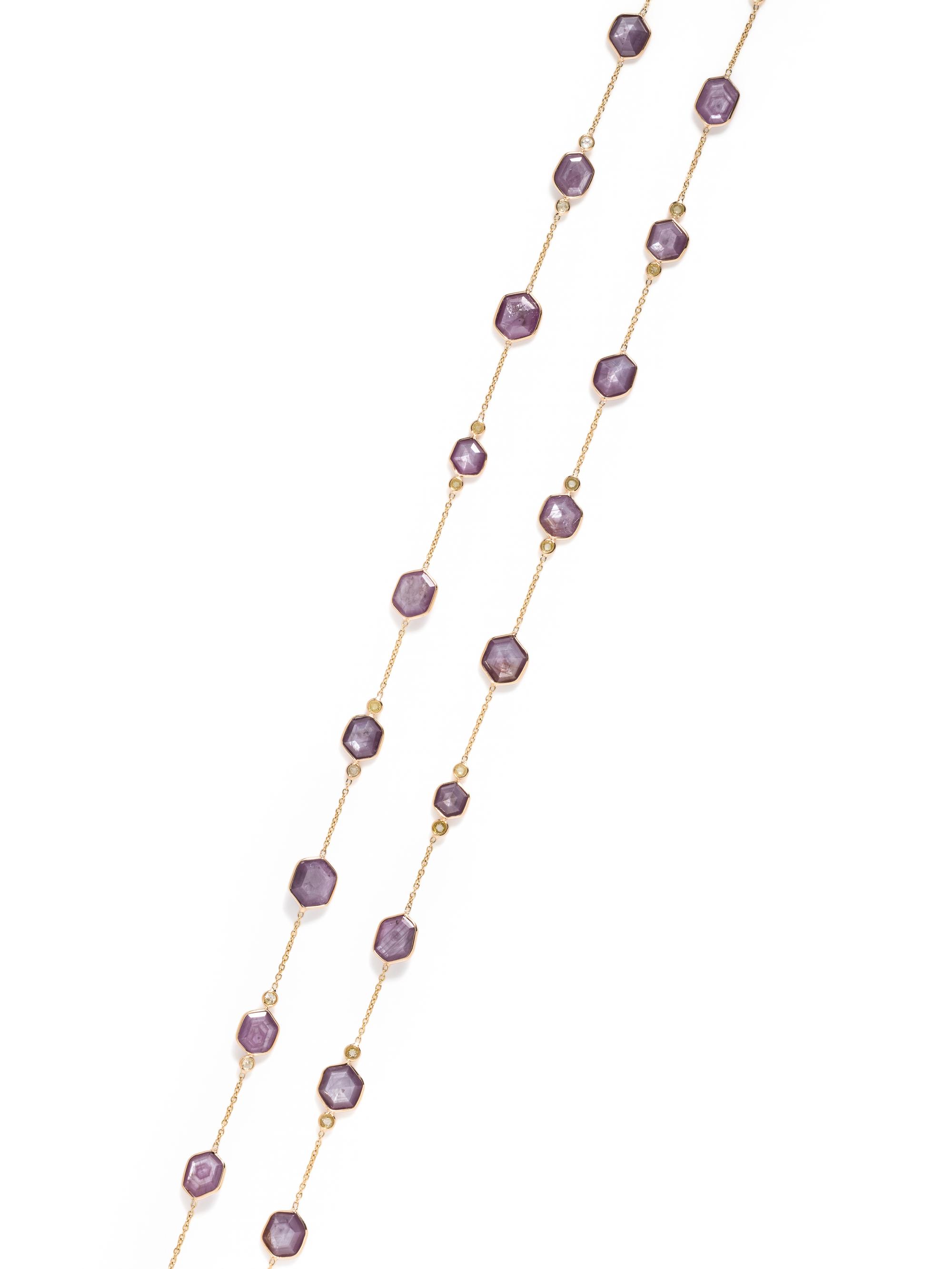 YELLOW GOLD, RUBY AND DIAMOND NECKLACE