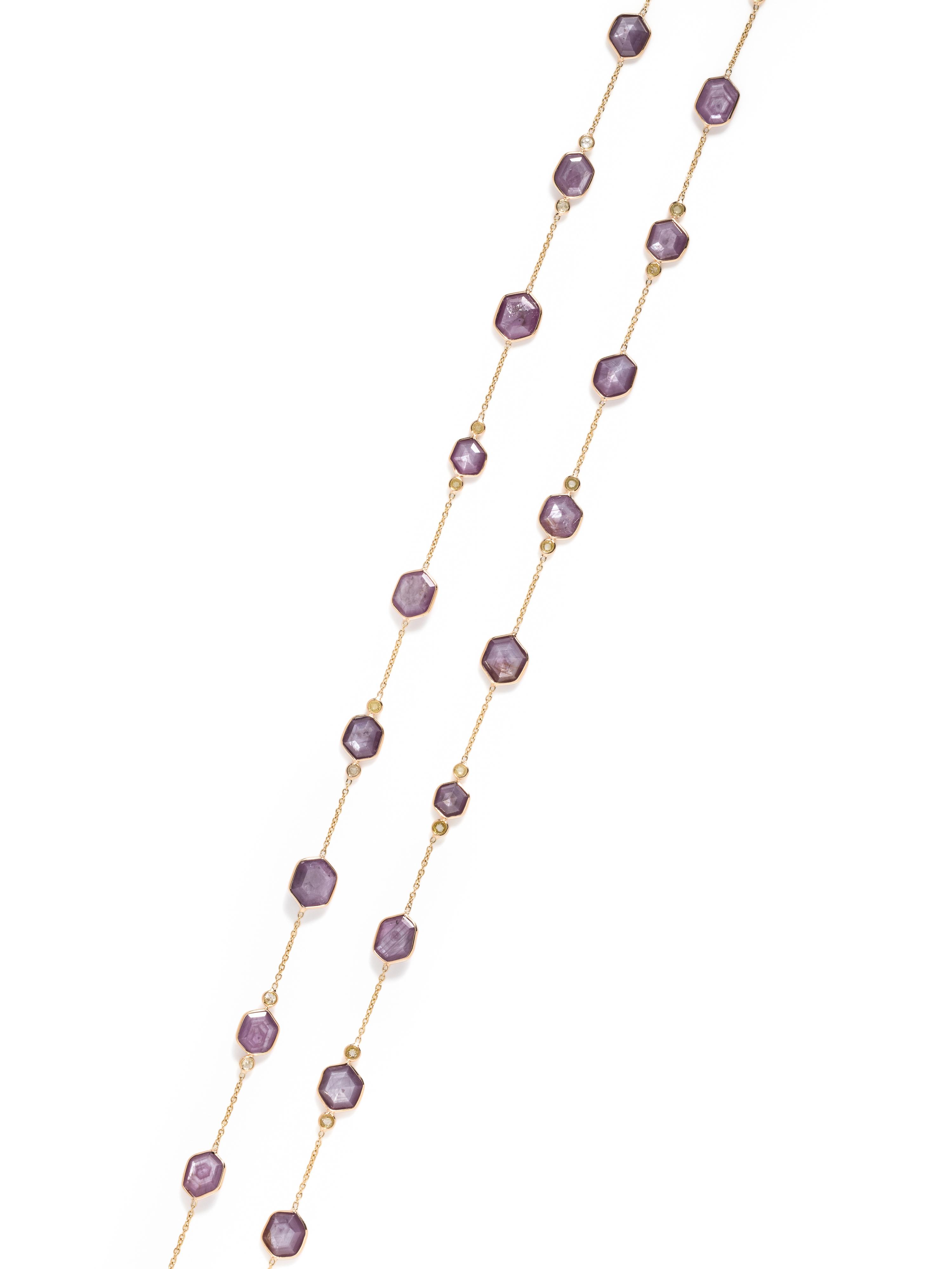 YELLOW GOLD, RUBY AND DIAMOND NECKLACE
