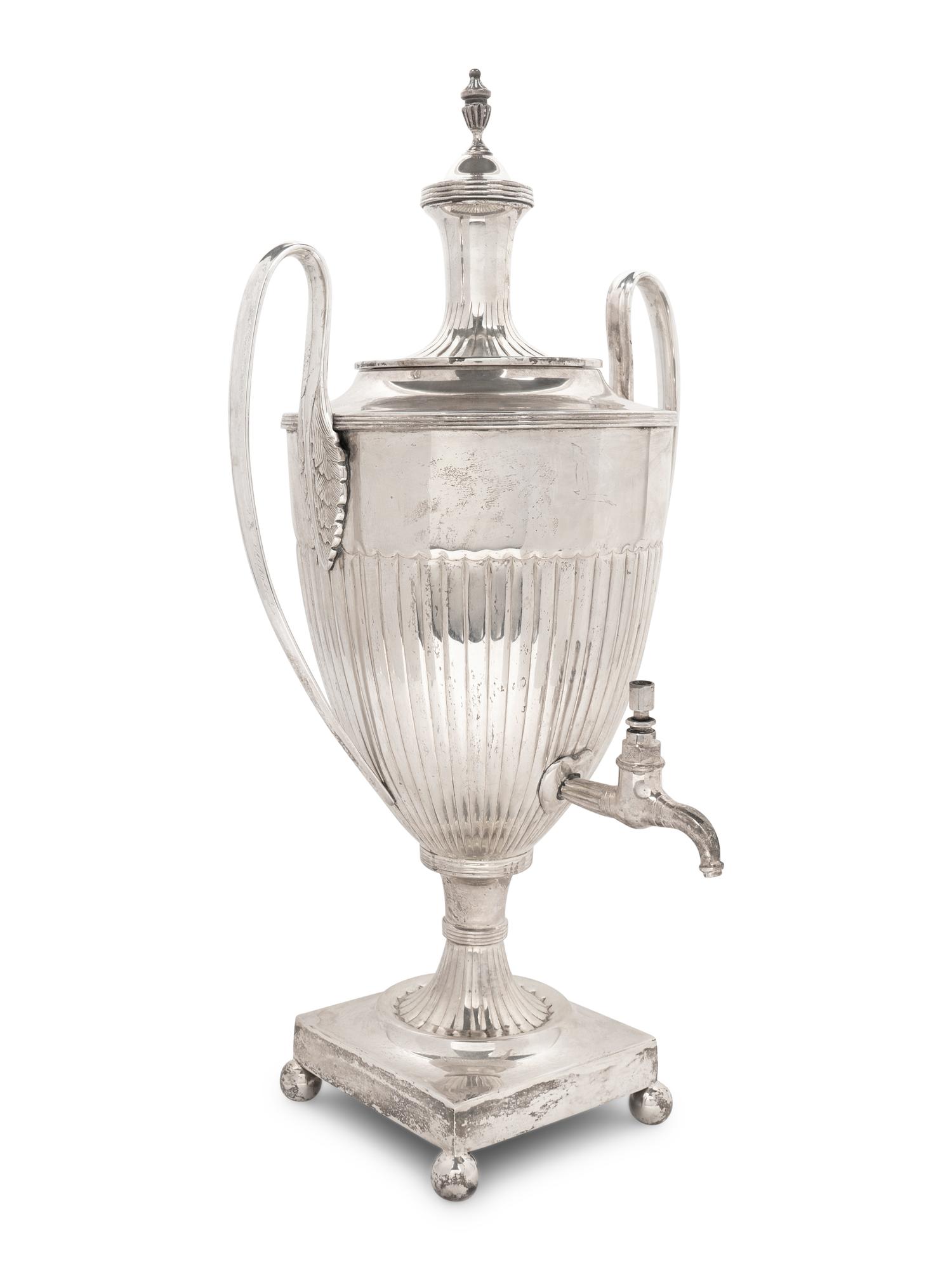 A George III Style Silverplate Tea Urn — 20TH CENTURY