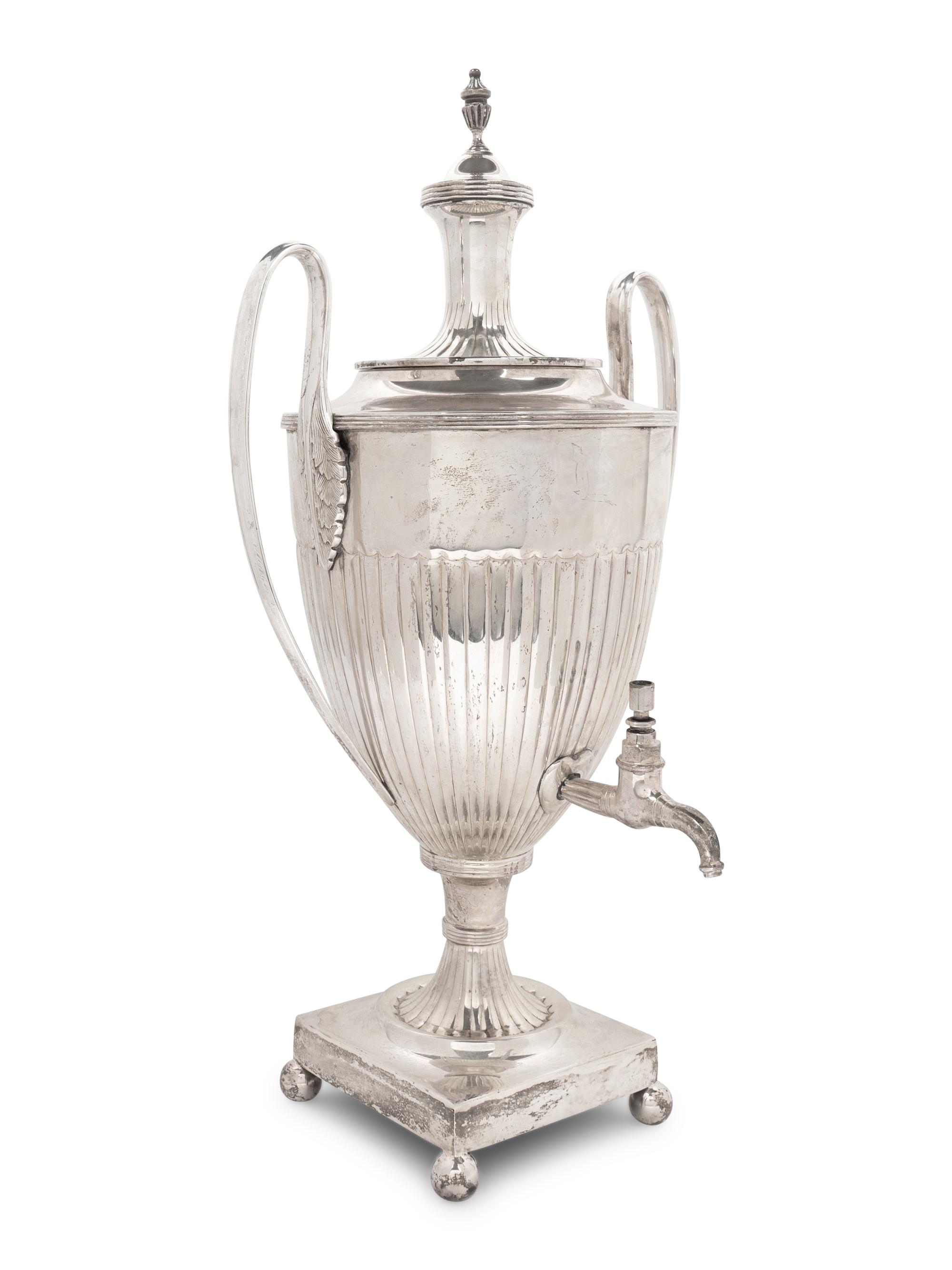 A George III Style Silverplate Tea Urn — 20TH CENTURY