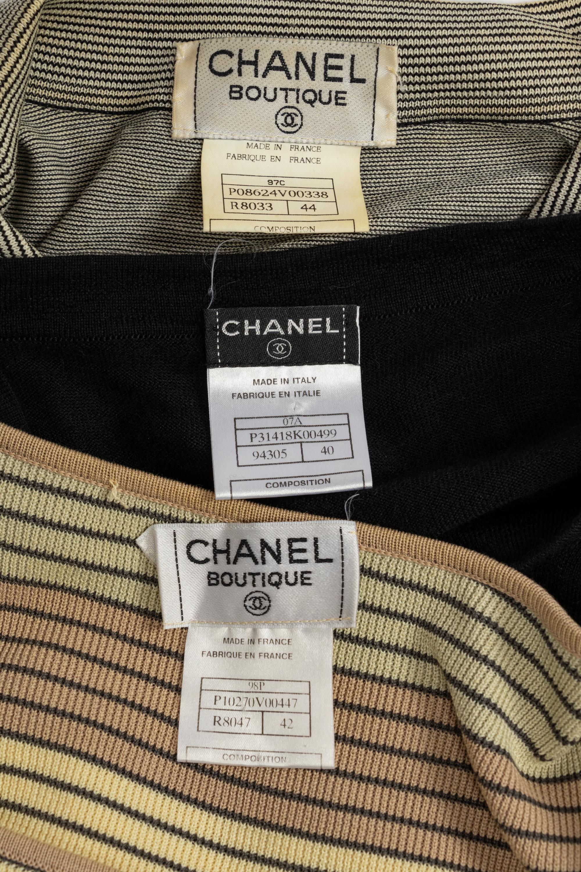 Three Chanel Knit Tops, 1997-2010s