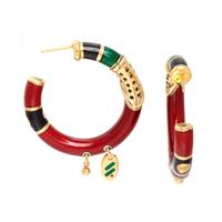 LA NOUVELLE BAGUE, YELLOW GOLD AND ENAMEL EARRINGS