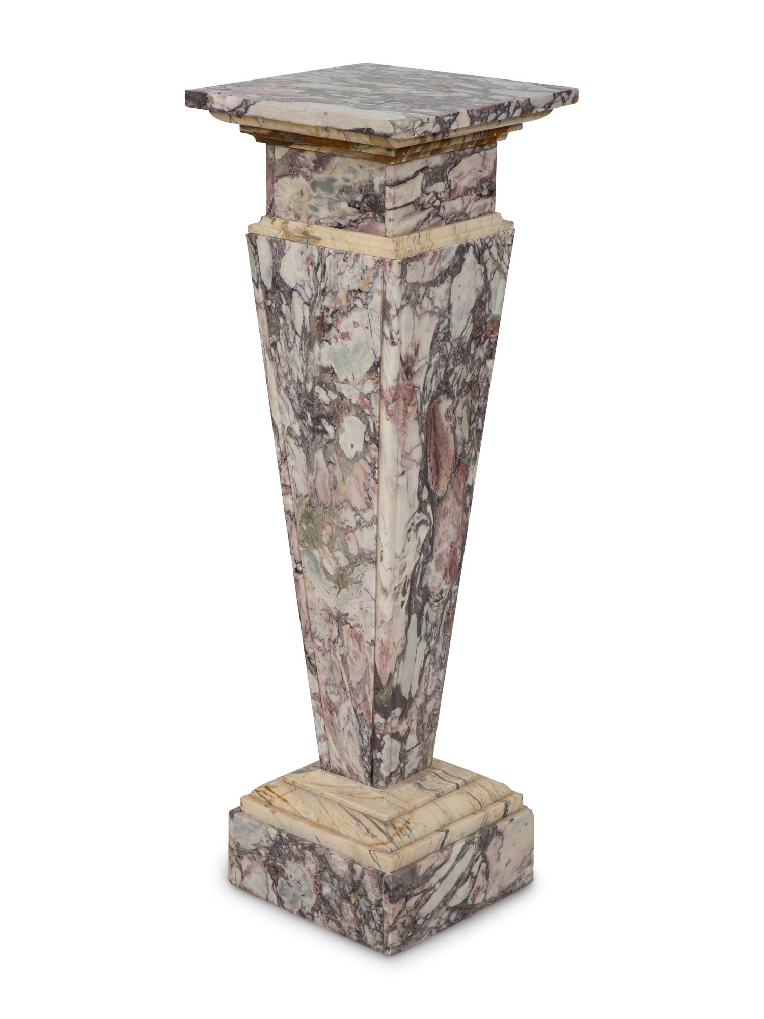 An Italian Specimen Marble Bust of a Man on Marble Pedestal