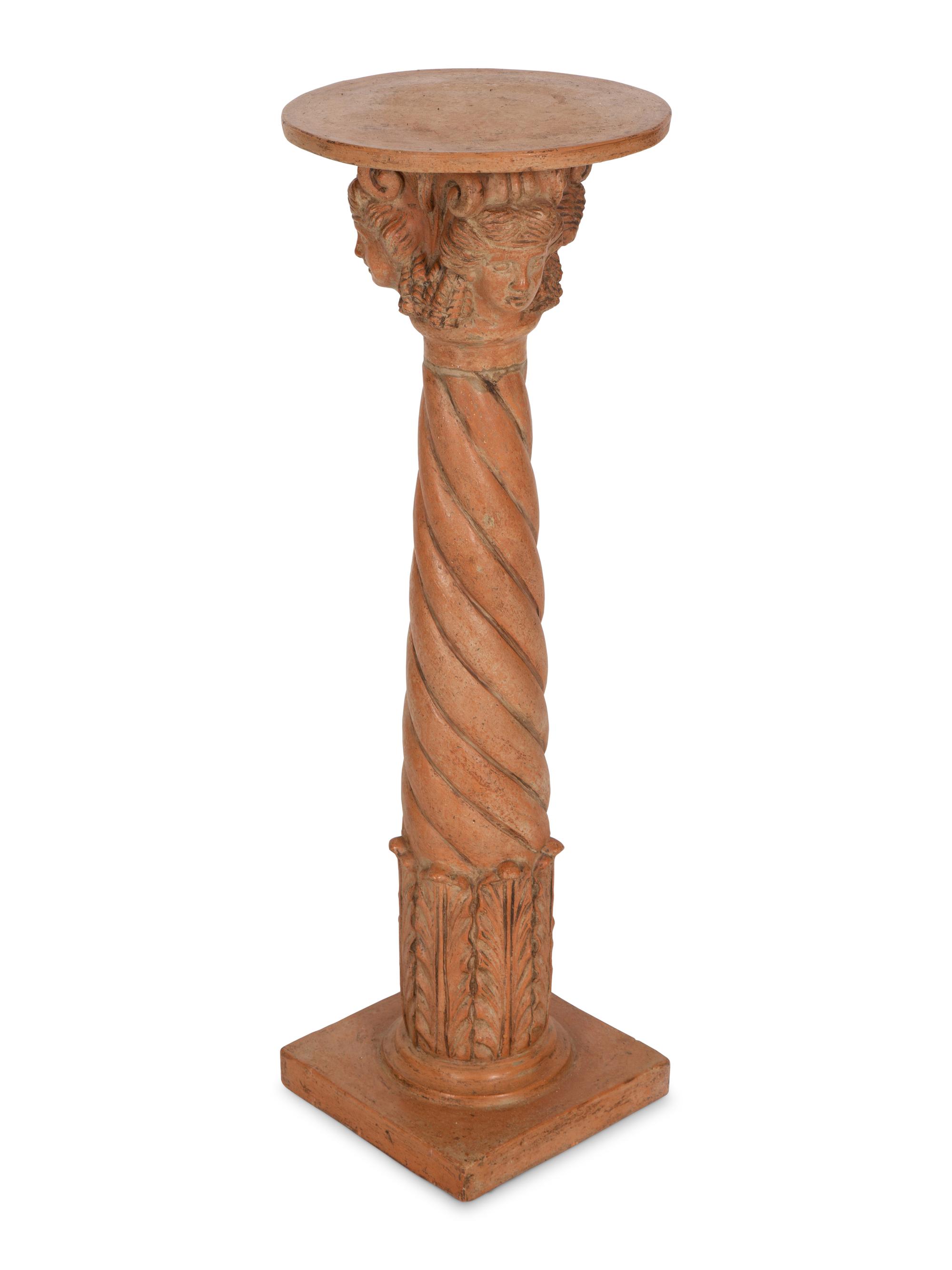 A Pair of Classical Style Terracotta Pedestals