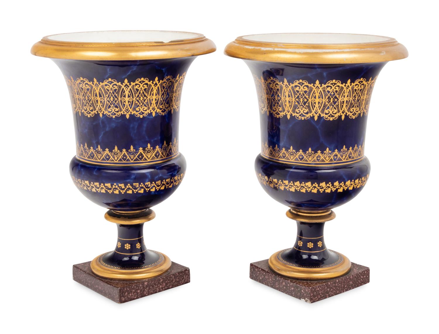 A Pair of Paris Porcelain Urns