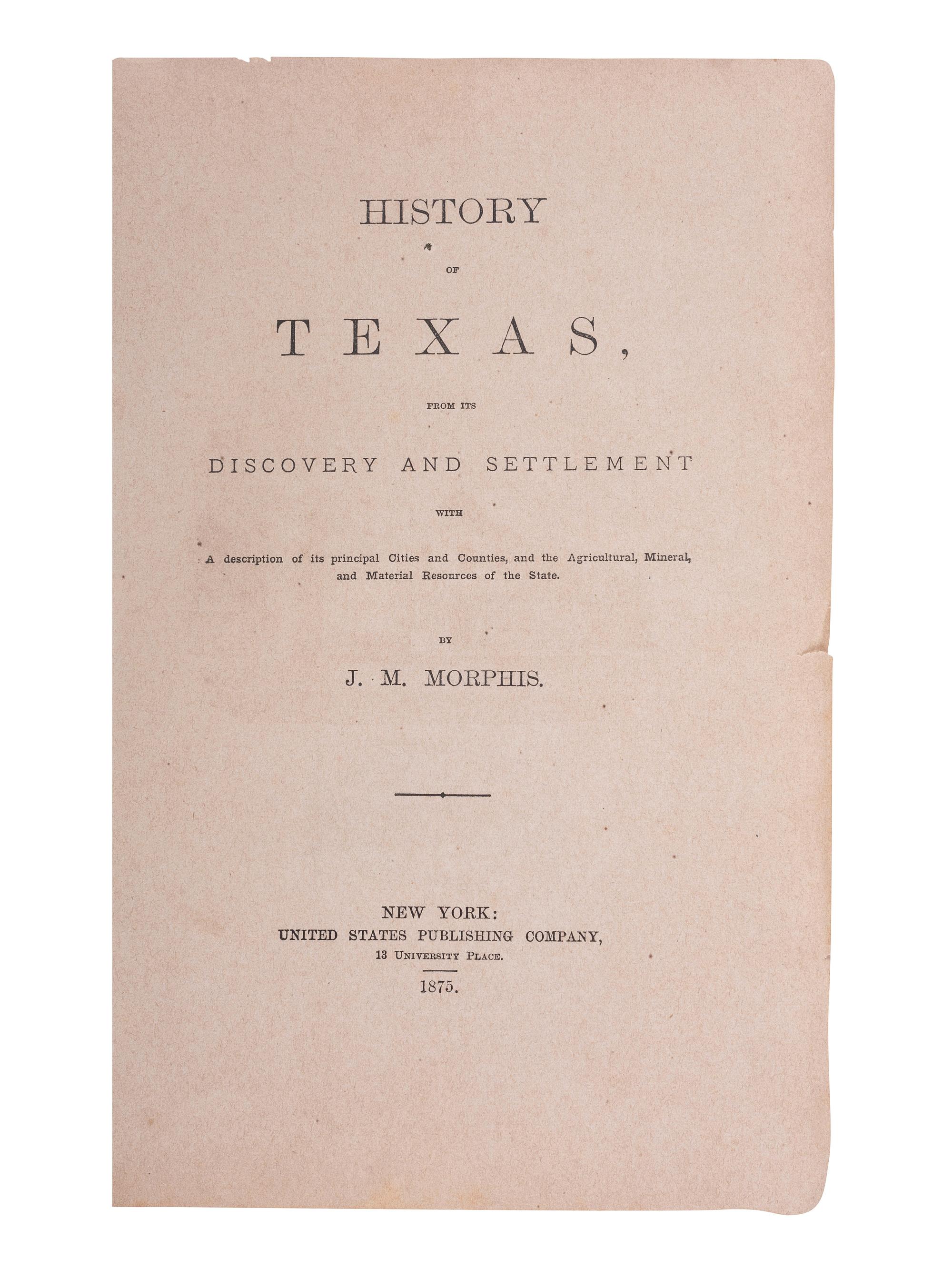 [TEXAS] -- [McCULLOCH, Henry (1816-1895), his copies]. A group of books related to Texas history, comprising: