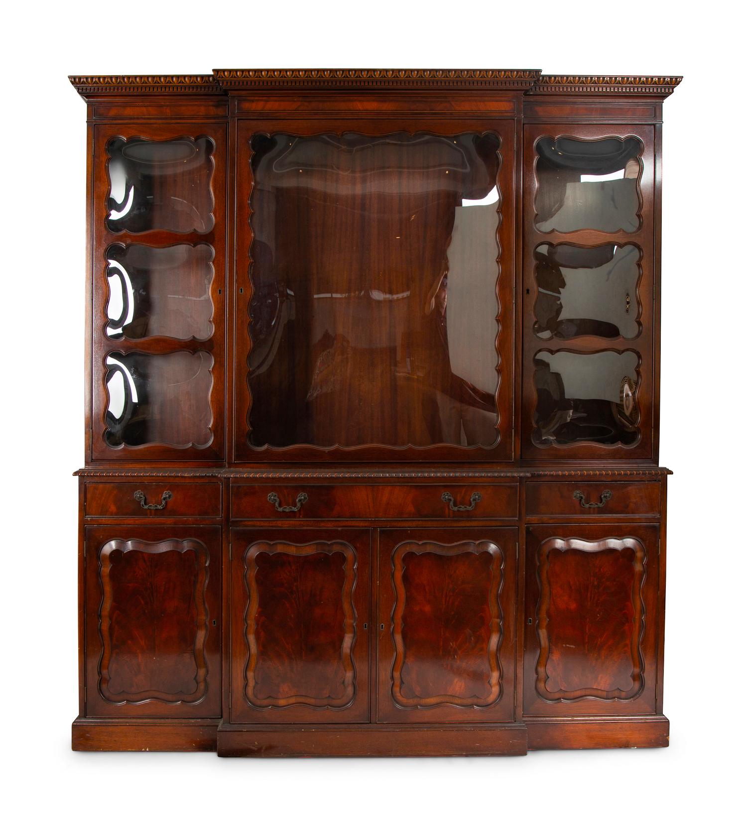 A George III Style Mahogany Breakfront Cabinet