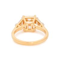 CARTIER, FANCY LIGHT YELLOW DIAMOND AND COLORED DIAMOND RING