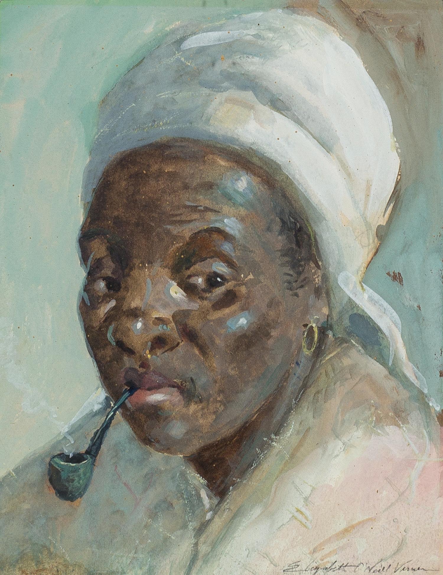 Elizabeth O'Neill Verner, (American, 1883 - 1979), Portrait of a Woman Smoking a Pipe