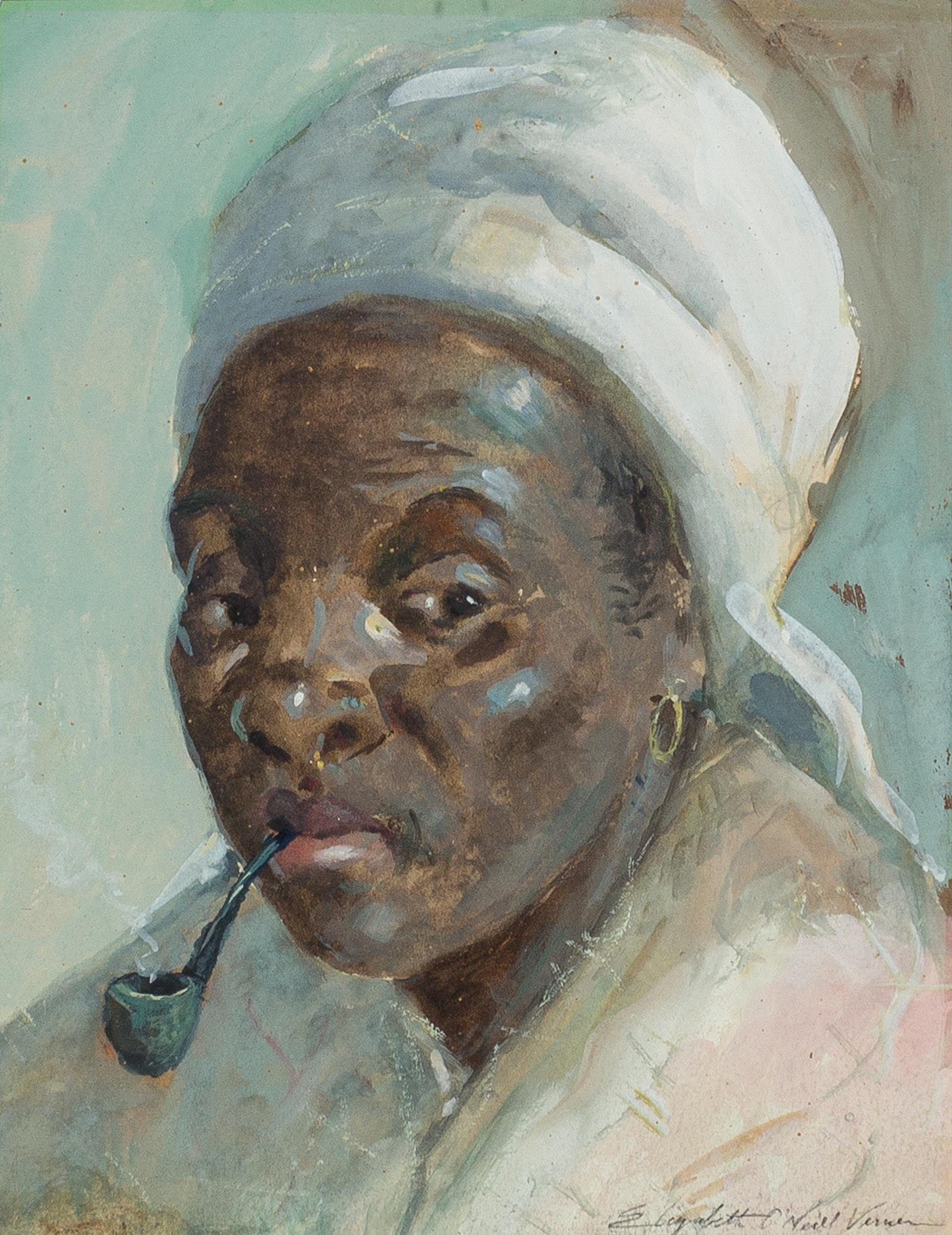 Elizabeth O'Neill Verner, (American, 1883 - 1979), Portrait of a Woman Smoking a Pipe