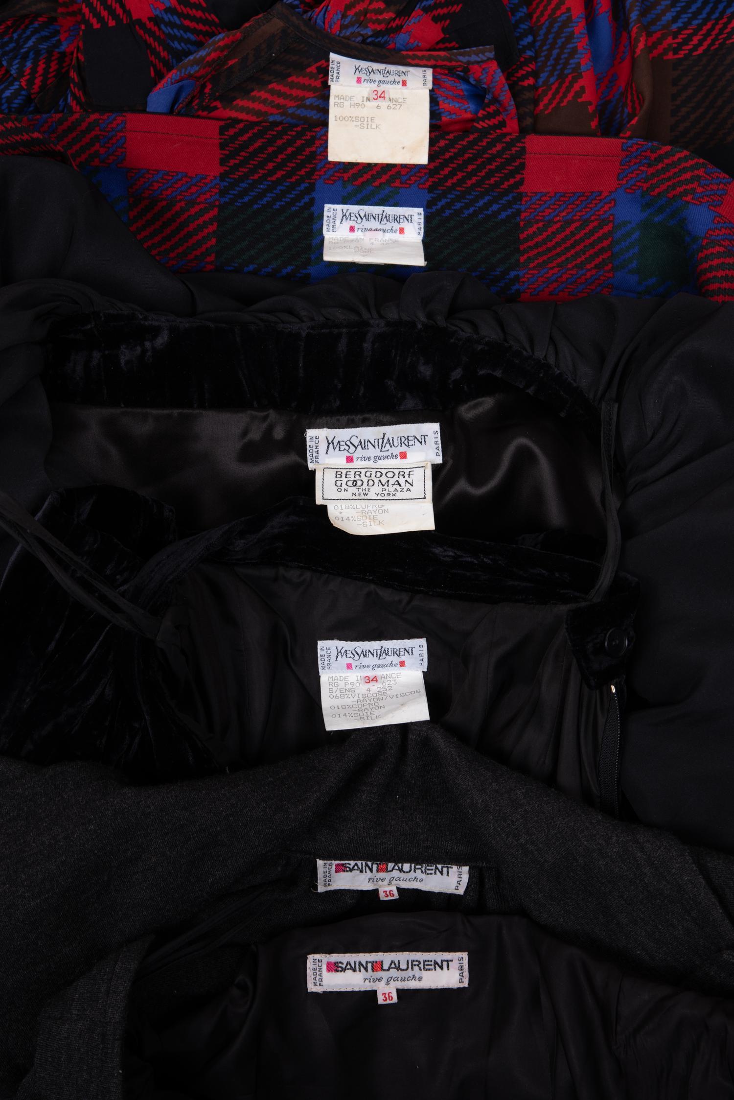 Three Yves Saint Laurent Rive Gauche Two-Piece Skirt Ensembles, 1980-90s
