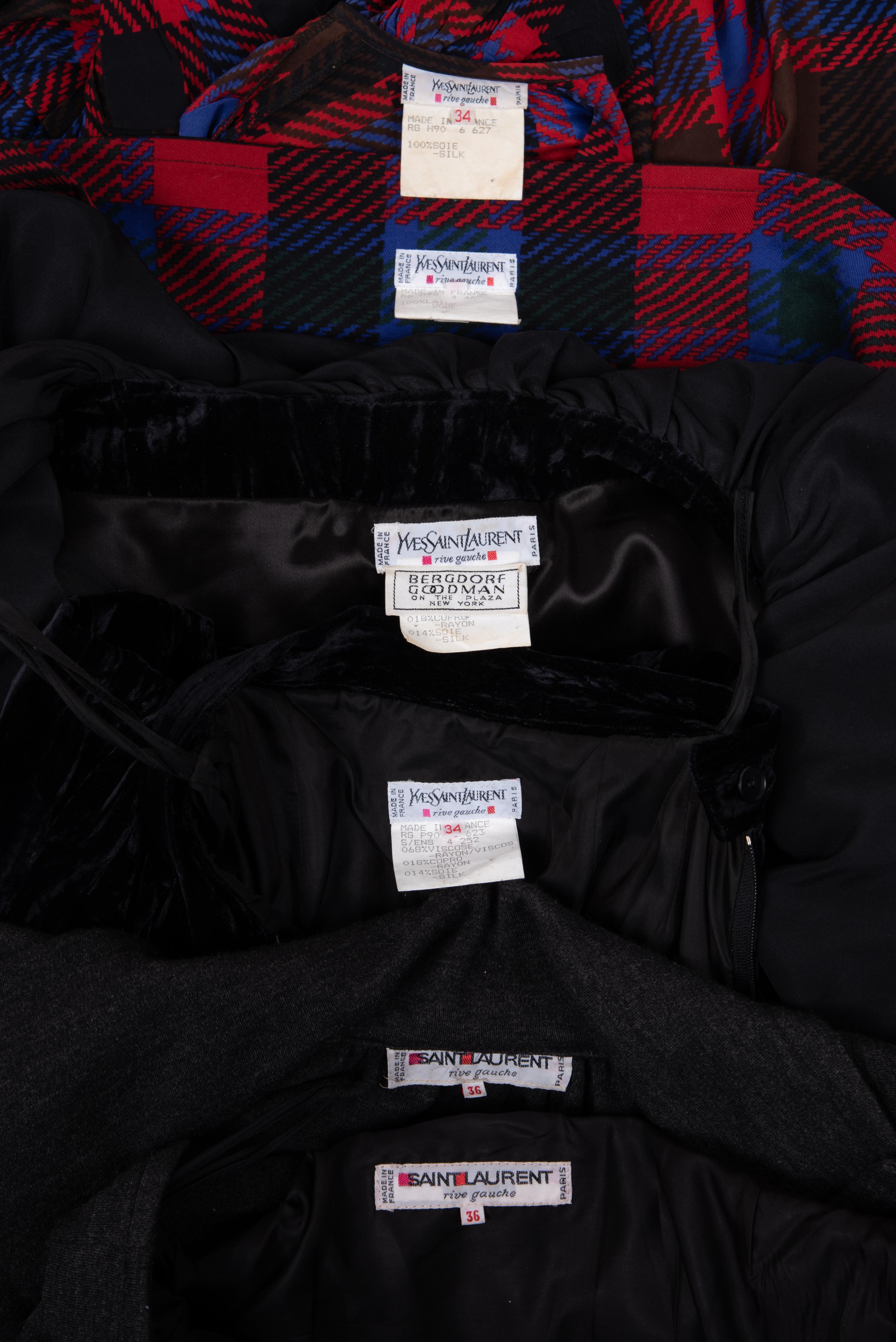 Three Yves Saint Laurent Rive Gauche Two-Piece Skirt Ensembles, 1980-90s